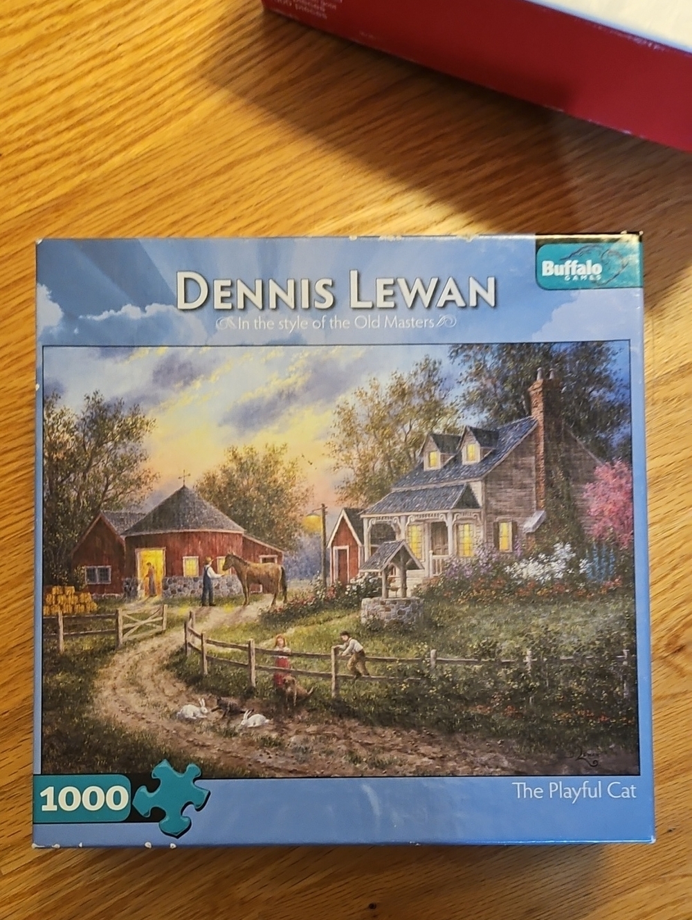 'The Playful Cat' 1000-Piece Jigsaw Puzzle - Blue Box